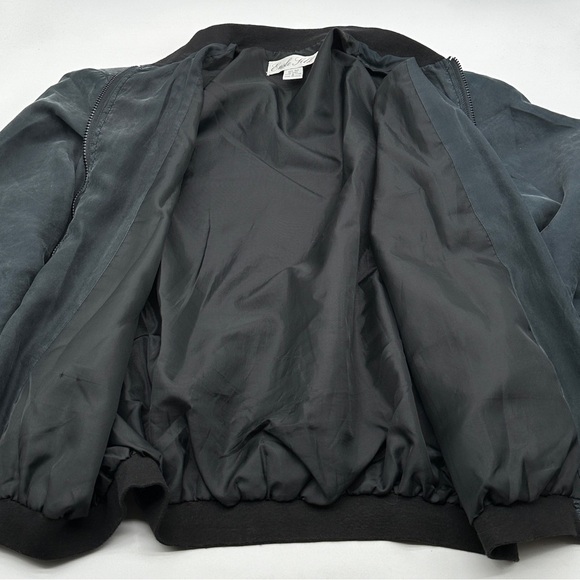 Vintage Collectibles Ensle Silk 100% Silk Black Zip-Up Jacket men’s small - Picture 6 of 12